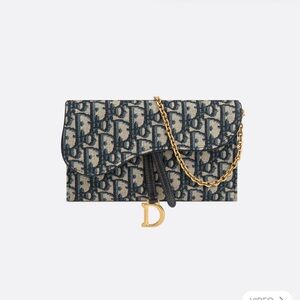 Authentic Dior Long Saddle Wallet on Chain